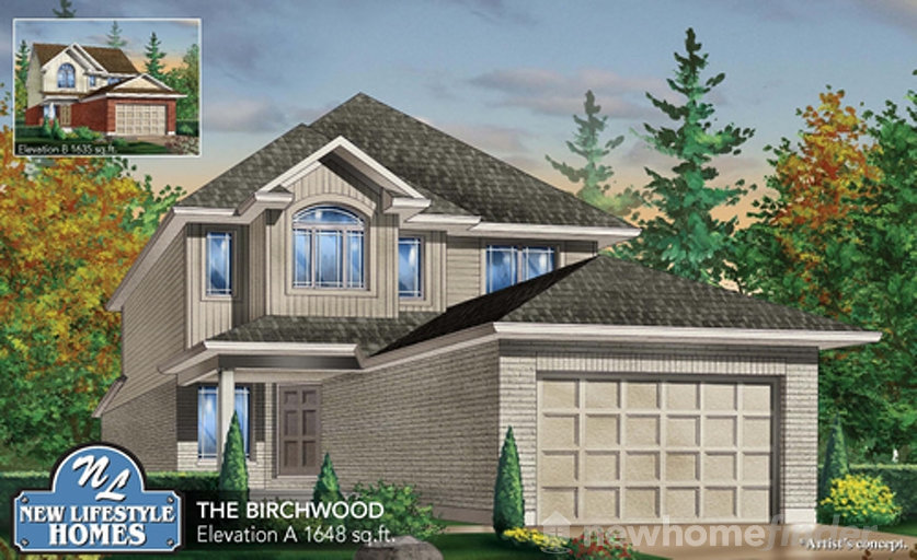 Birchwood floor plan at Explorers Walk (NL) by New LifeStyle Homes in Kitchener, Ontario