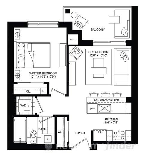 Allure floor plan at Affinity Condominiums by Rosehaven Homes in Burlington, Ontario
