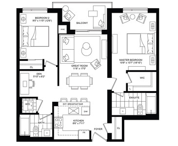 The Ripple new home model plan at the Affinity Condominiums by Rosehaven Homes in Burlington