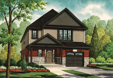 The Hickory 2 new home model plan at the Elmira Country Club Estates by Claysam Homes in Elmira
