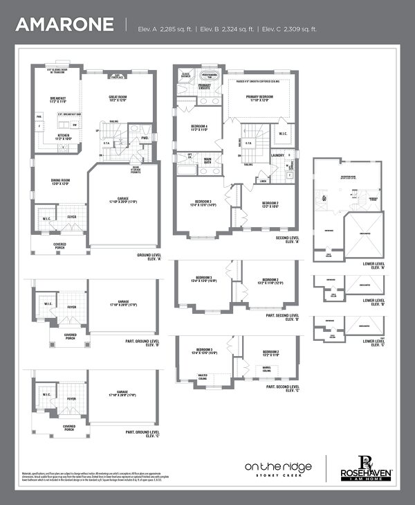 The Amarone new home model plan at the On the Ridge (RH) by Rosehaven Homes in Stoney Creek