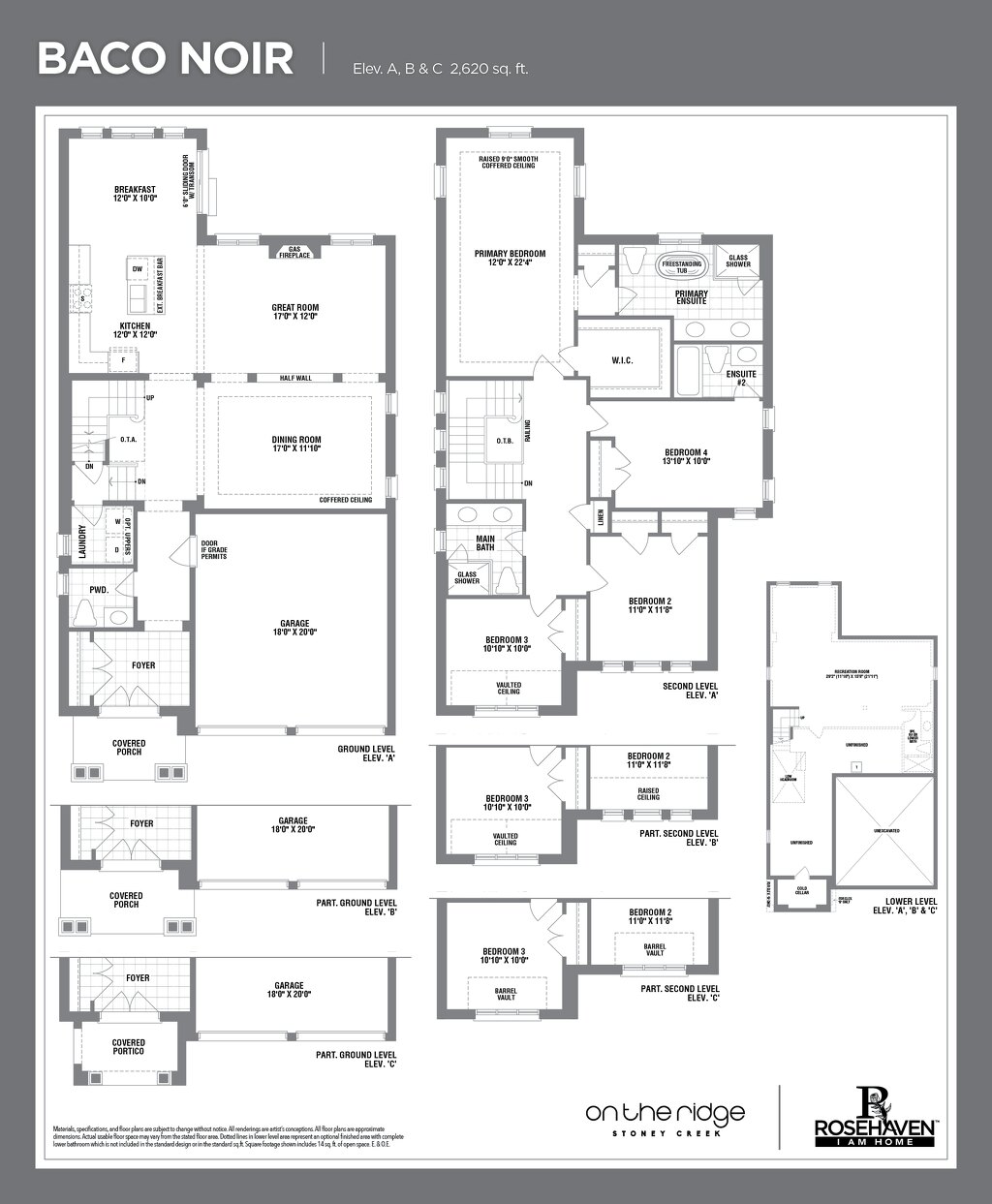 Baco Noir floor plan at On the Ridge (RH) by Rosehaven Homes in Stoney Creek, Ontario