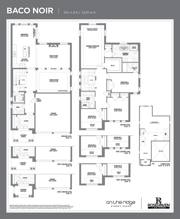 The Baco Noir new home model plan at the On the Ridge (RH) by Rosehaven Homes in Stoney Creek