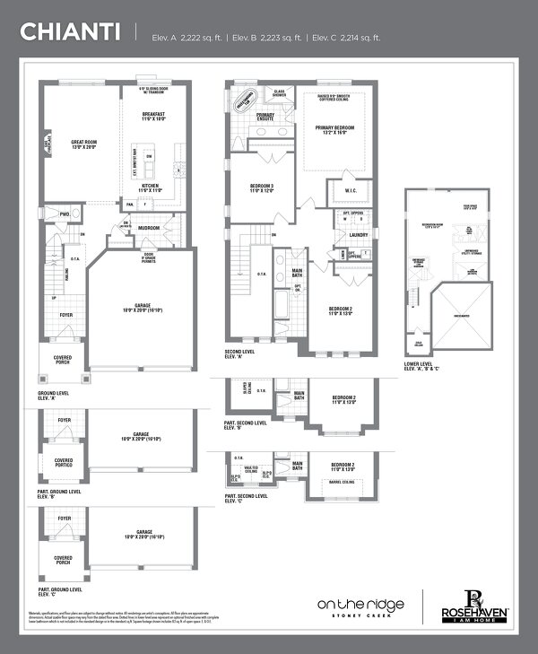 The Chianti new home model plan at the On the Ridge (RH) by Rosehaven Homes in Stoney Creek