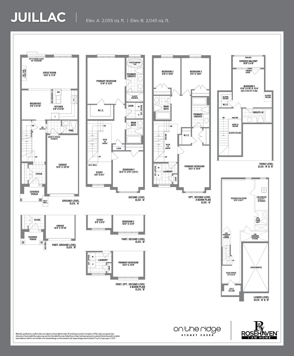 Juillac floor plan at On the Ridge (RH) by Rosehaven Homes in Stoney Creek, Ontario
