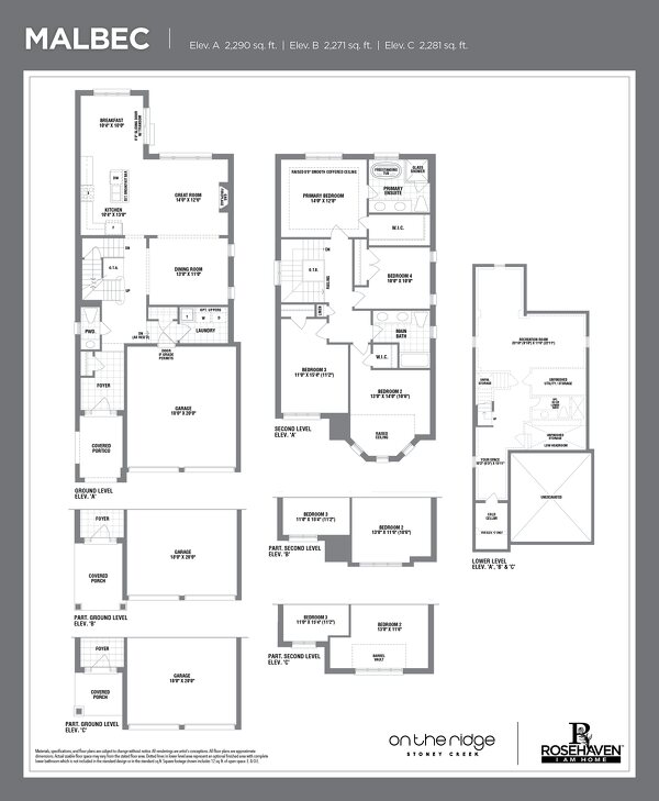 The Malbec new home model plan at the On the Ridge (RH) by Rosehaven Homes in Stoney Creek