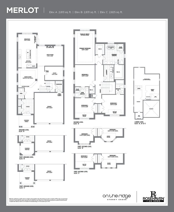 The Merlot new home model plan at the On the Ridge (RH) by Rosehaven Homes in Stoney Creek