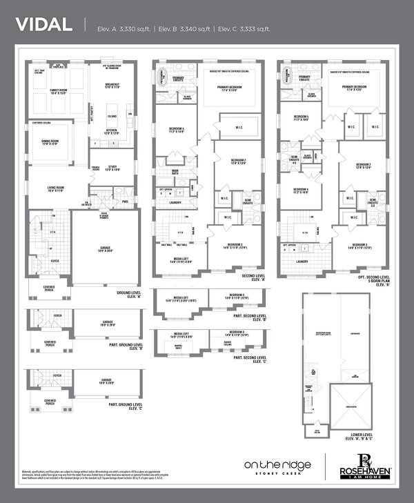 The Vidal new home model plan at the On the Ridge (RH) by Rosehaven Homes in Stoney Creek