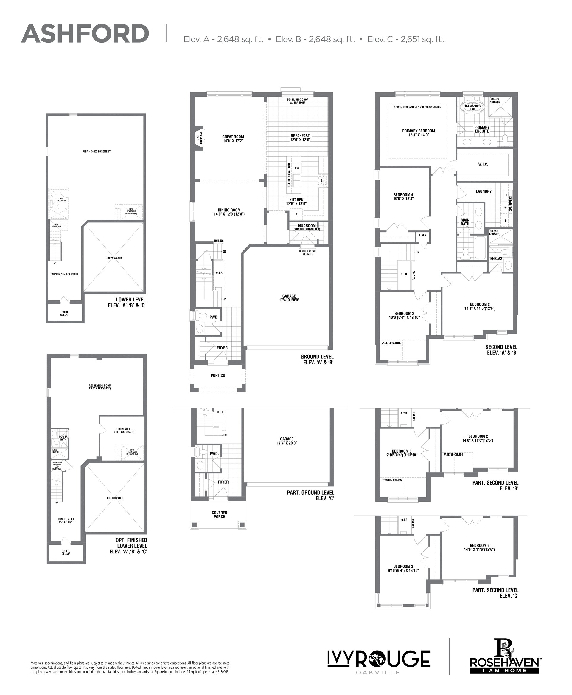 Image of Ashford level 1 at the Ivy Rouge development in Oakville