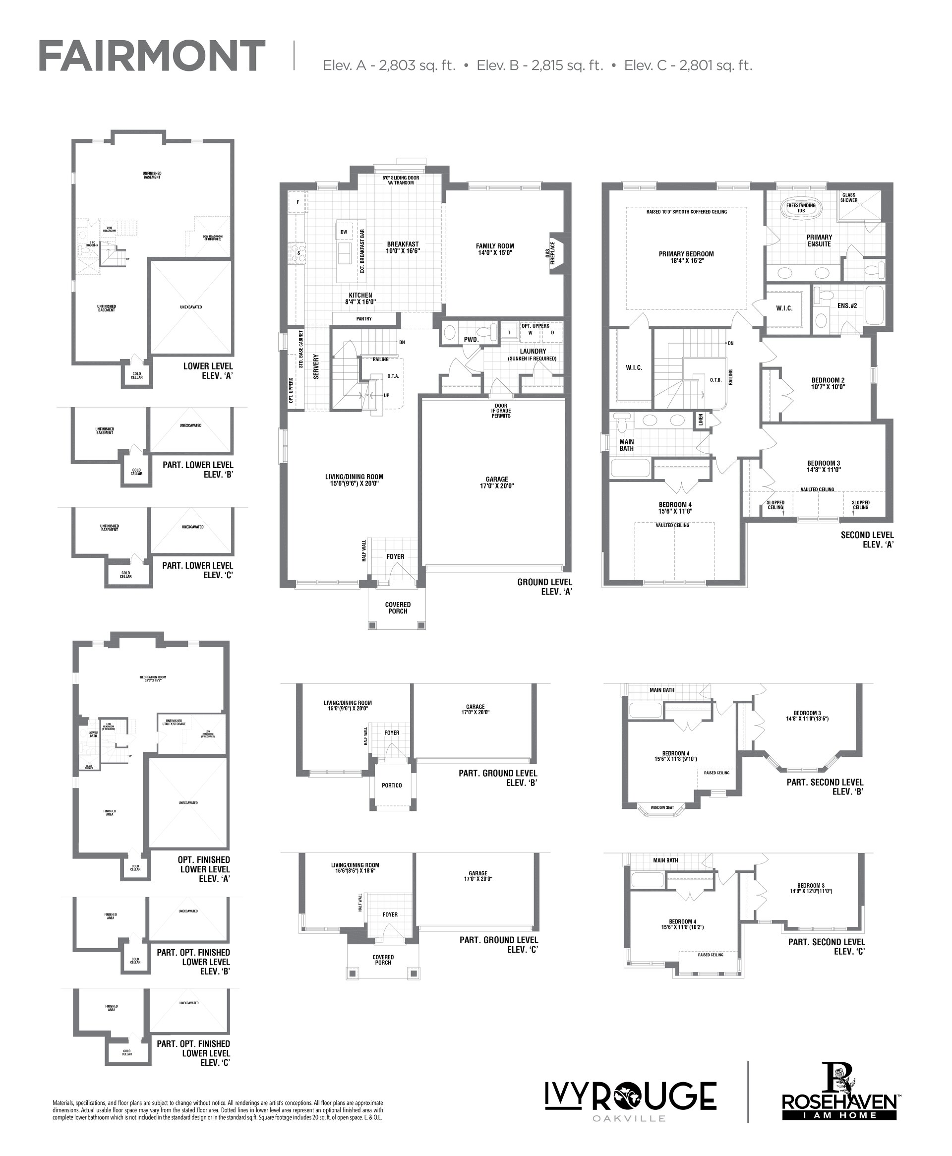 Image of Fairmont level 1 at the Ivy Rouge development in Oakville