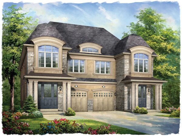 The Oxford new home model plan at the Ivy Rouge by Rosehaven Homes in Oakville