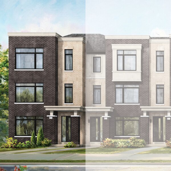The Veranda End new home model plan at the Ivy Rouge by Rosehaven Homes in Oakville