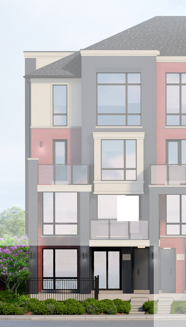 The Diamond (End) new home model plan at the Urban Towndominiums by Rosehaven Homes in Brampton