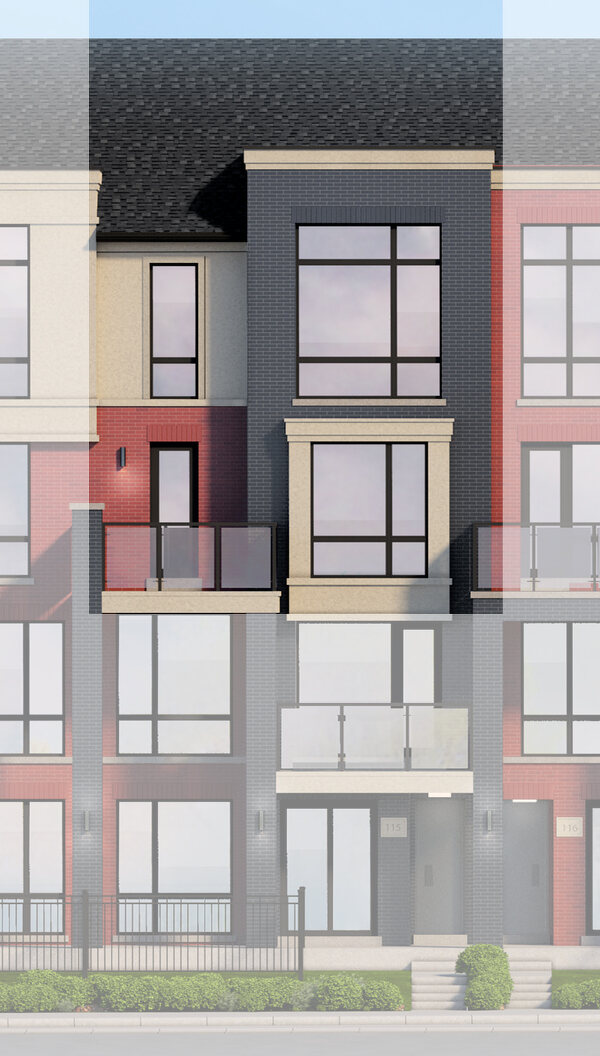 The Emerald (Corner) new home model plan at the Urban Towndominiums by Rosehaven Homes in Brampton