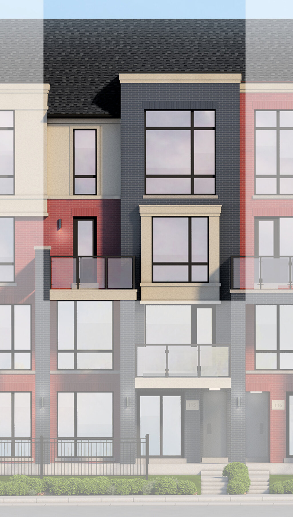 Emerald (End) floor plan at Urban Towndominiums by Rosehaven Homes in Brampton, Ontario