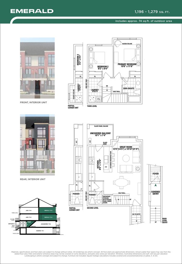 Emerald (End) by Rosehaven Homes floor plan