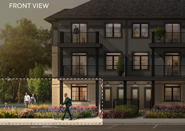 The 39 Lomond Lane - Opal new home model plan at the Wallaceton Urban Towns by Fusion Homes in Kitchener