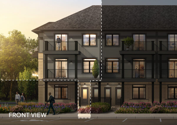 The 41 Lomond Lane - Pearl new home model plan at the Wallaceton Urban Towns by Fusion Homes in Kitchener