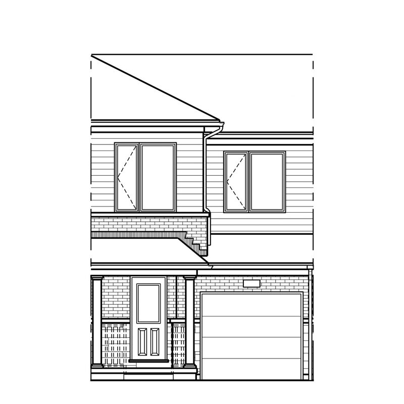The Onyx (Interior Unit) floor plan at Harvest Park by Activa Homes in Kitchener, Ontario