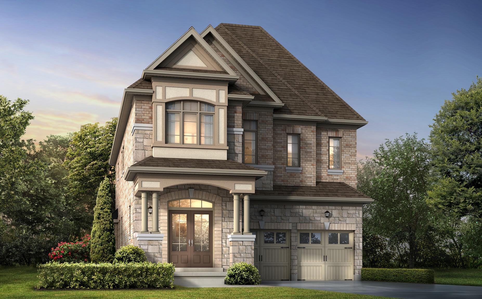 The Warren B new home model plan at the Oakridge Meadows by Aspen Ridge Homes in Richmond Hill