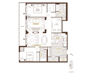 The Suite 2D+D new home model plan at the The Metalworks by Fusion Homes in Guelph