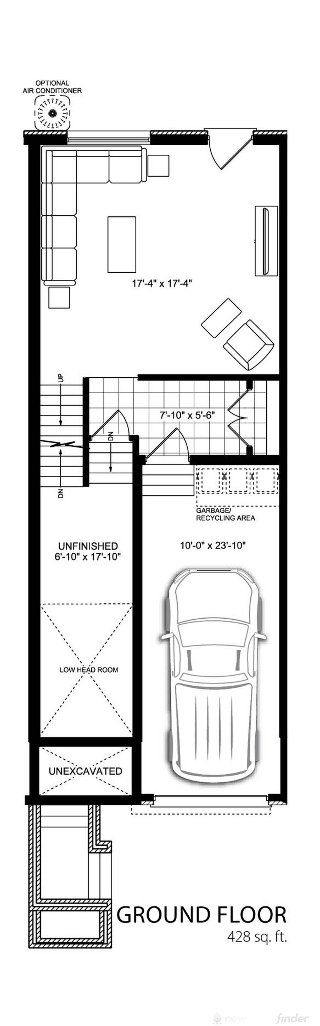 Image of 3 Bed + Rec Room level 1 at the Gallery Towns development in Guelph