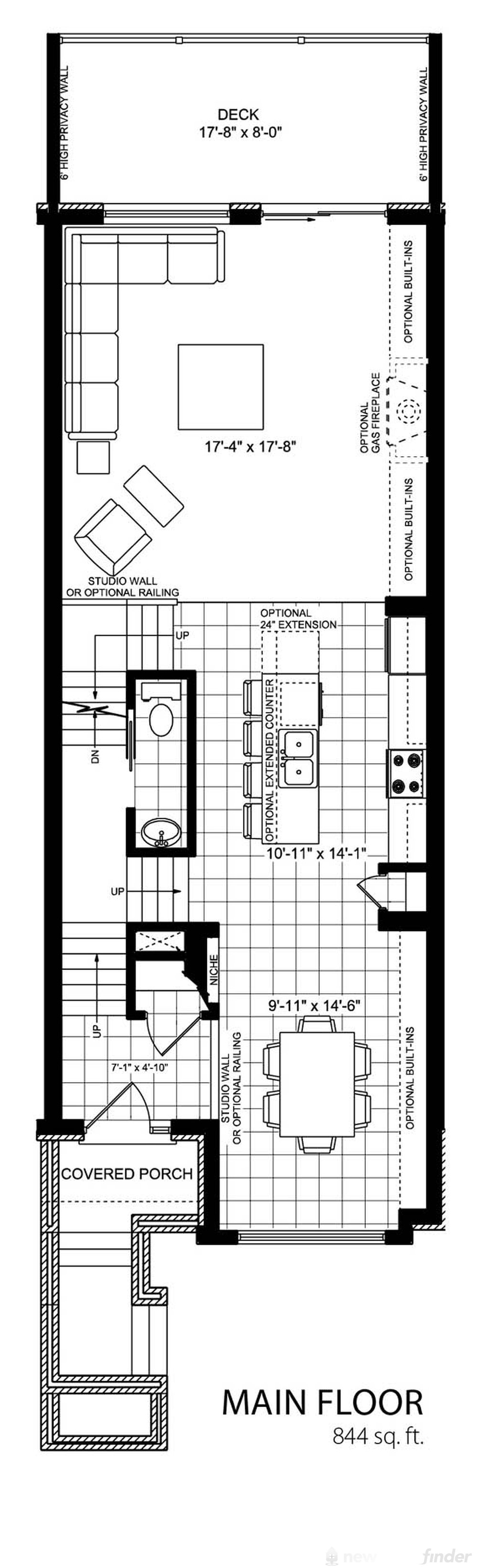 Image of 3 Bed + Rec Room level 2 at the Gallery Towns development in Guelph