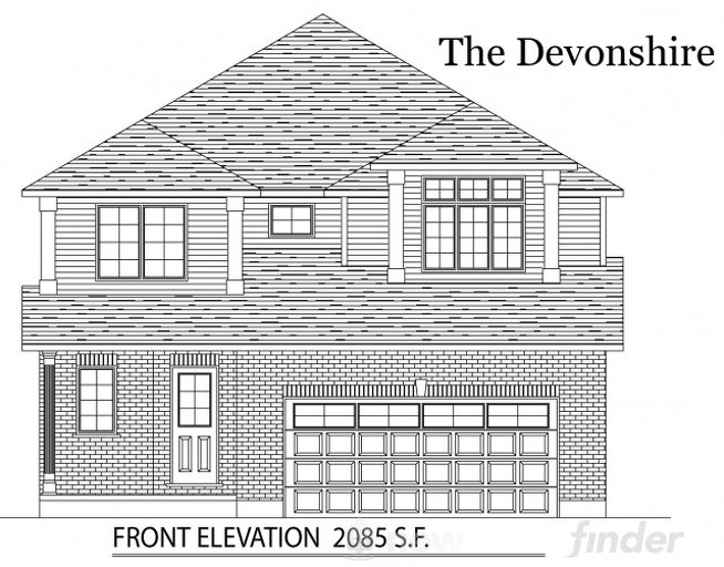 Devonshire floor plan at Tiffany Ridge by Thomasfield Homes Limited in Woodstock, Ontario