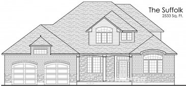 The Suffolk new home model plan at the Burgessville Manor Estates by Thomasfield Homes Limited in Burgessville