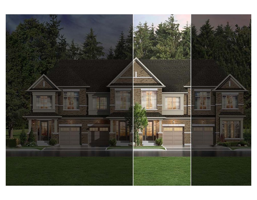 The Emerald 1 new home model plan at the Upper Mayfield Estates by Caliber Homes in Brampton