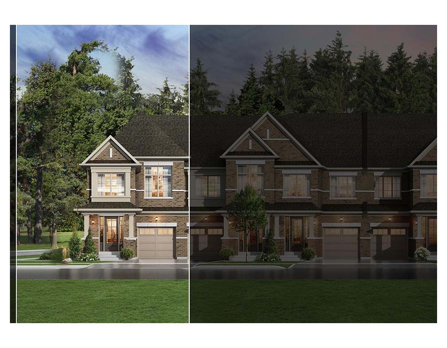 The Emerald 4 new home model plan at the Upper Mayfield Estates by Caliber Homes in Brampton