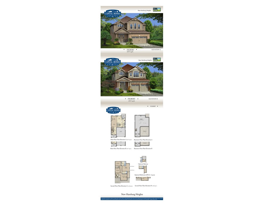 Filbert floor plan at New Hamburg Heights by Capital Homes in New Hamburg, Ontario