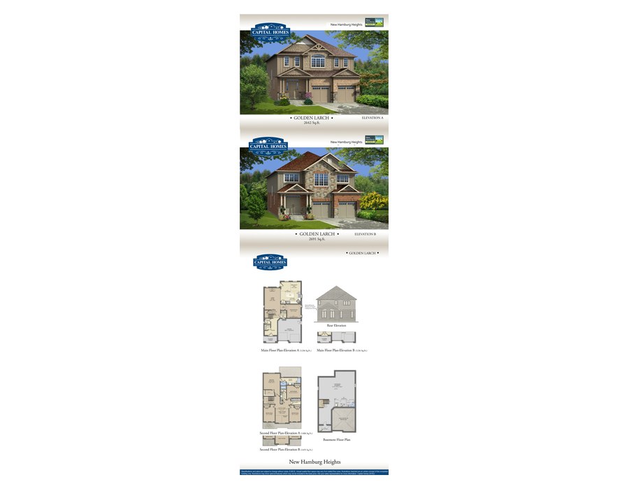 Golden Larch floor plan at New Hamburg Heights by Capital Homes in New Hamburg, Ontario