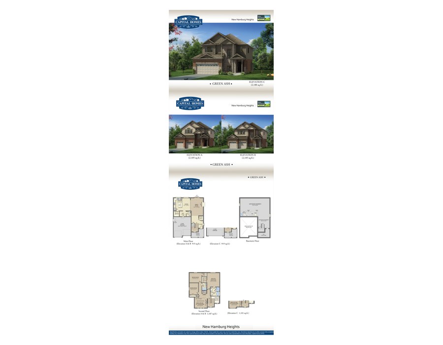 Green Ash floor plan at New Hamburg Heights by Capital Homes in New Hamburg, Ontario
