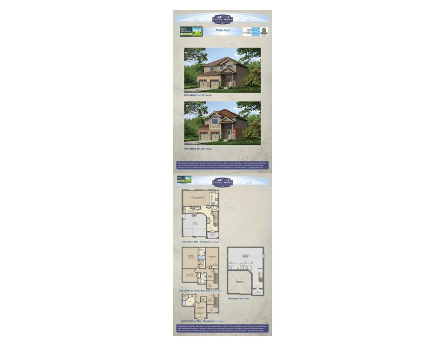 White Fern floor plan at New Hamburg Heights by Capital Homes in New Hamburg, Ontario