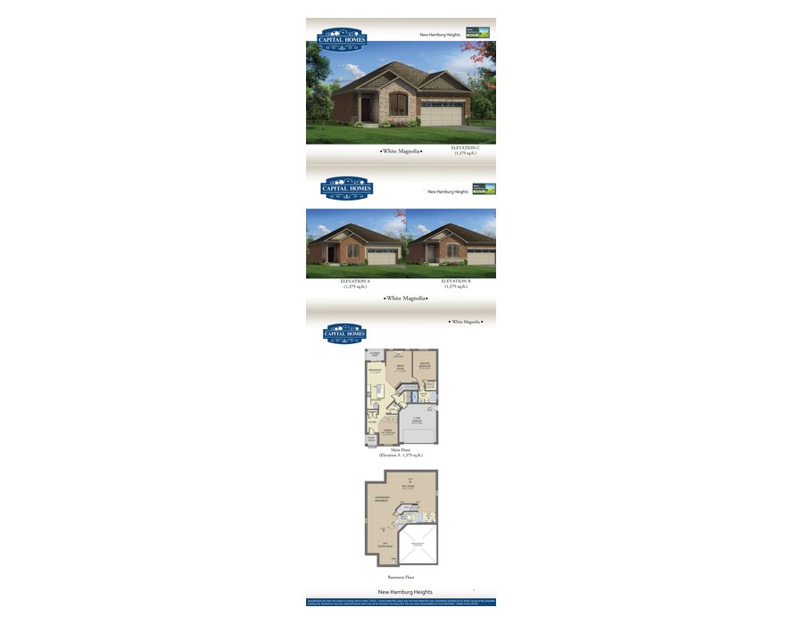 White Magnolia floor plan at New Hamburg Heights by Capital Homes in New Hamburg, Ontario