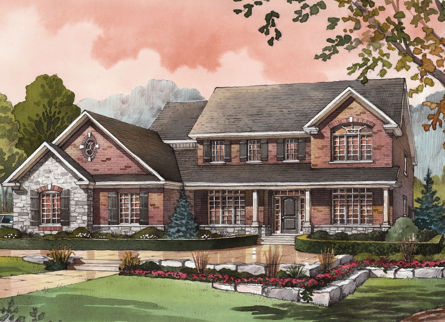 The Elora floor plan at Audrey Meadows by Charleston Homes in Aberfoyle, Ontario