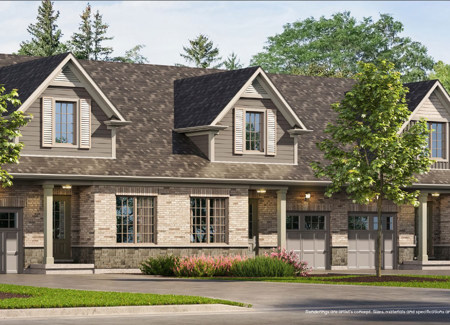 Exterior Unit floor plan at Halton Village Station by Charleston Homes in Acton, Ontario