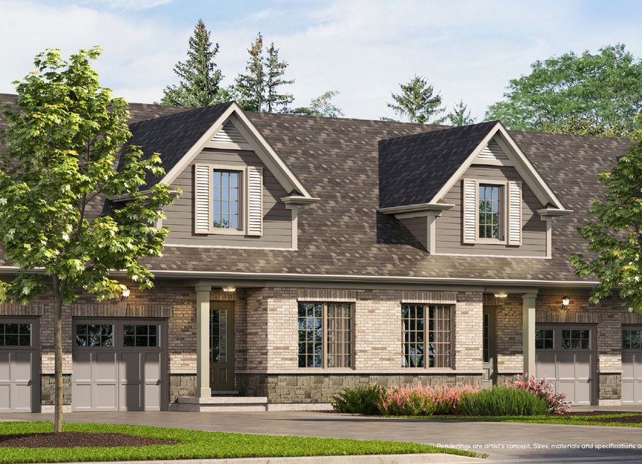 Interior Unit floor plan at Halton Village Station by Charleston Homes in Acton, Ontario