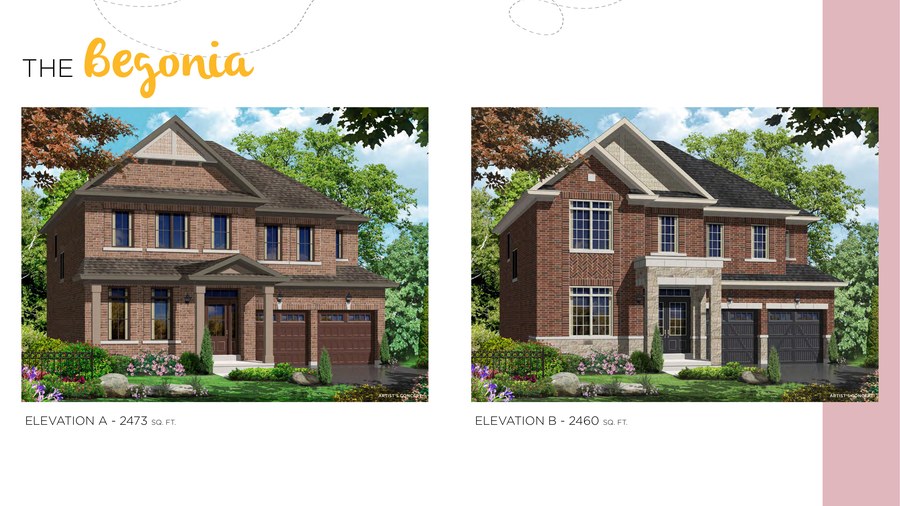 The Begonia new home model plan at the Honey Hill by Highcastle Homes in Alliston