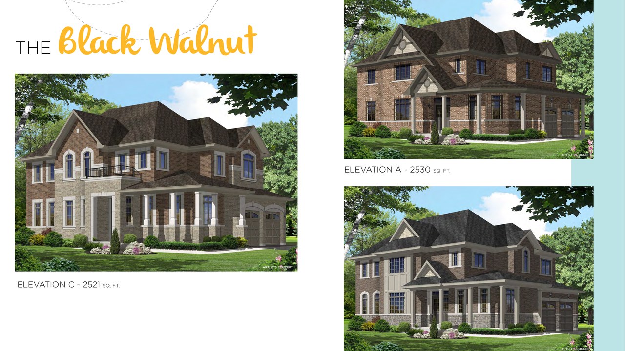 Black Walnut floor plan at Honey Hill by Highcastle Homes in Alliston, Ontario