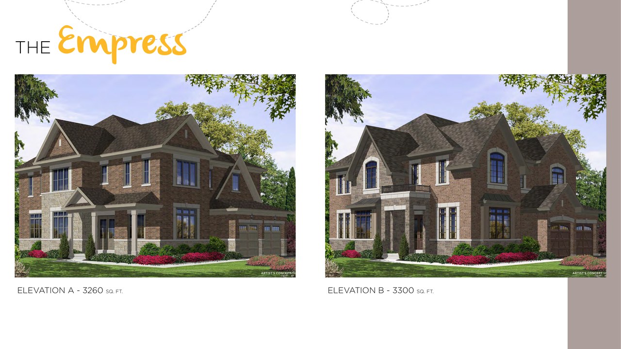 Empress floor plan at Honey Hill by Highcastle Homes in Alliston, Ontario