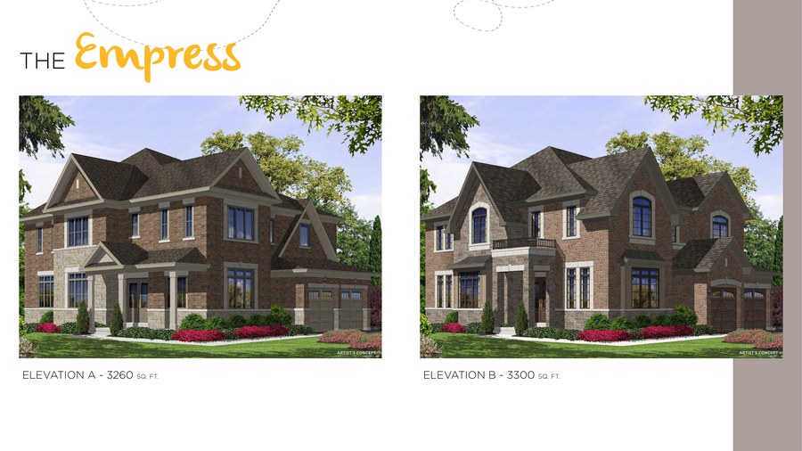 The Empress new home model plan at the Honey Hill by Highcastle Homes in Alliston
