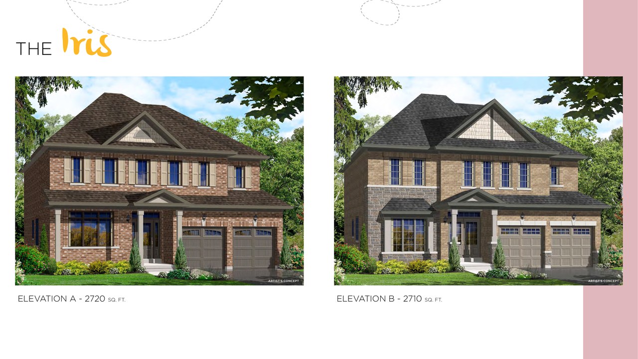 Iris floor plan at Honey Hill by Highcastle Homes in Alliston, Ontario