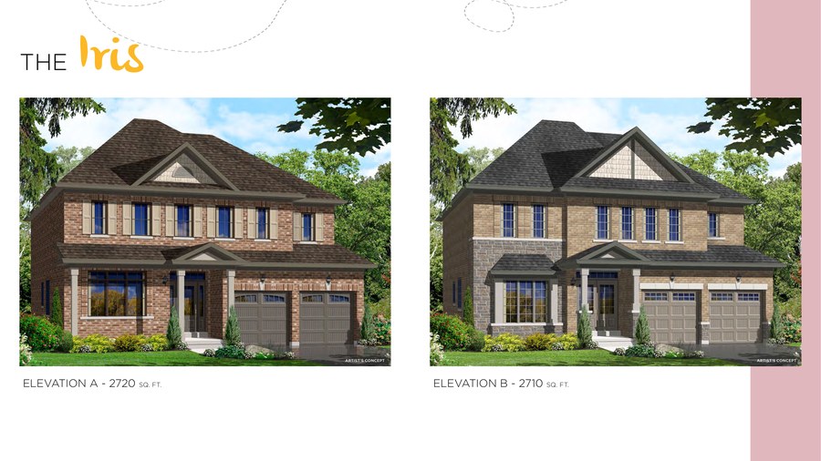 The Iris new home model plan at the Honey Hill by Highcastle Homes in Alliston