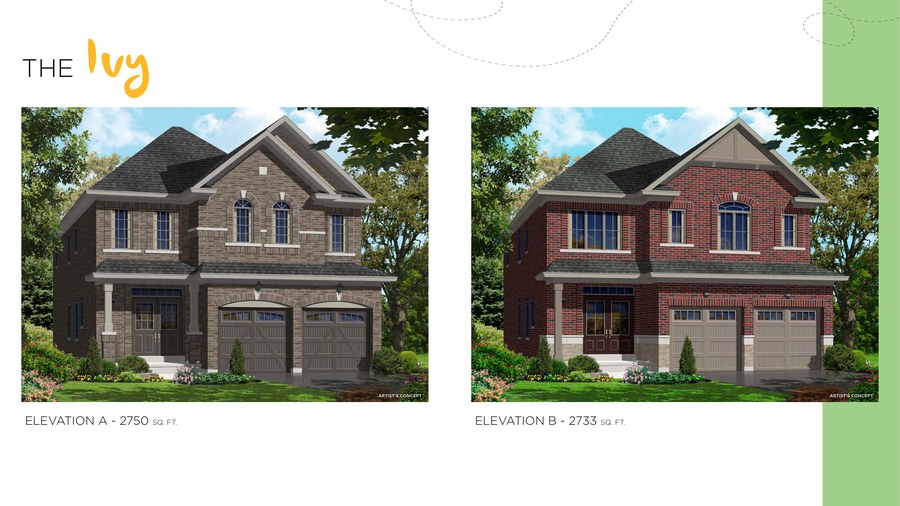 The Ivy new home model plan at the Honey Hill by Highcastle Homes in Alliston