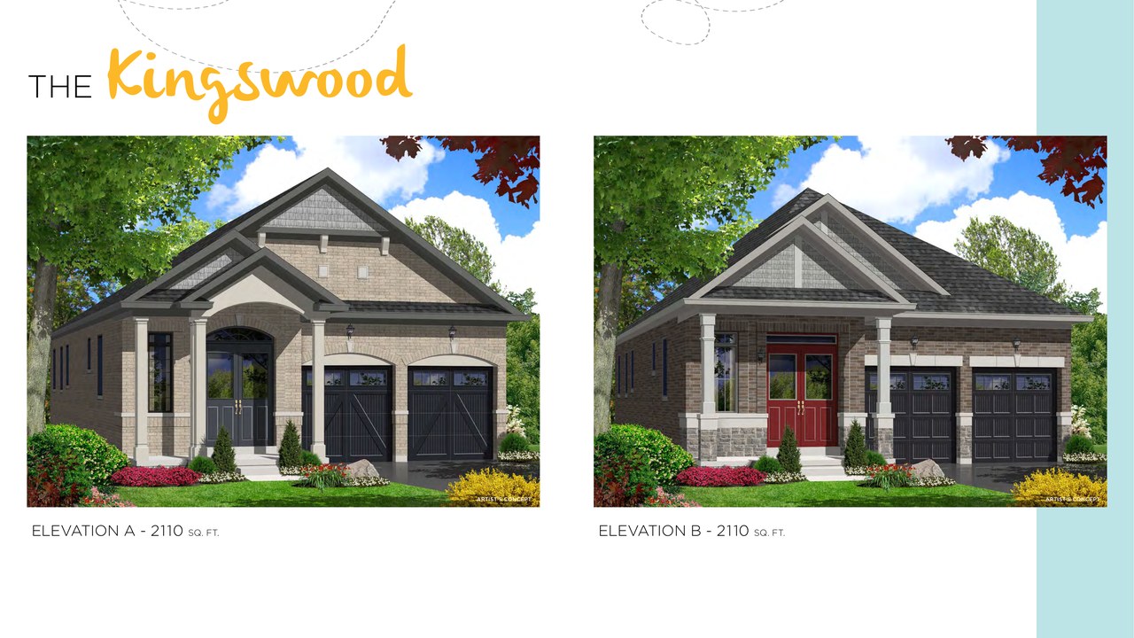 Kingswood floor plan at Honey Hill by Highcastle Homes in Alliston, Ontario