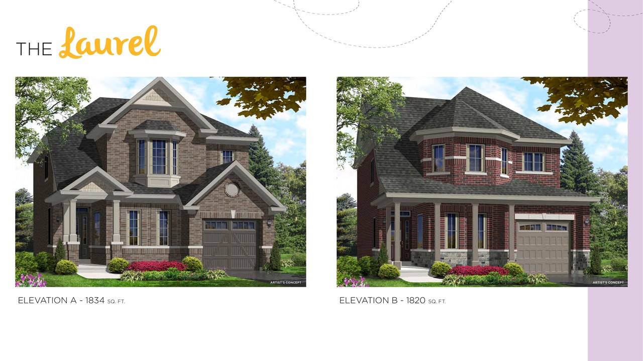 Laurel floor plan at Honey Hill by Highcastle Homes in Alliston, Ontario