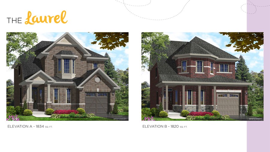 The Laurel new home model plan at the Honey Hill by Highcastle Homes in Alliston