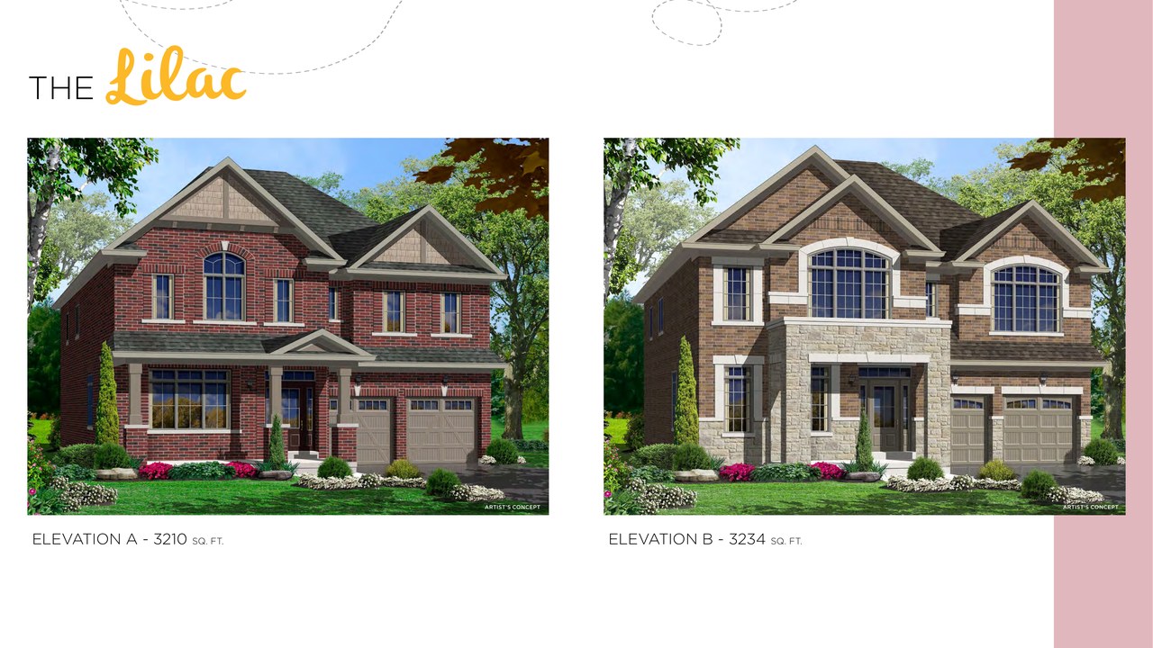 Lilac floor plan at Honey Hill by Highcastle Homes in Alliston, Ontario